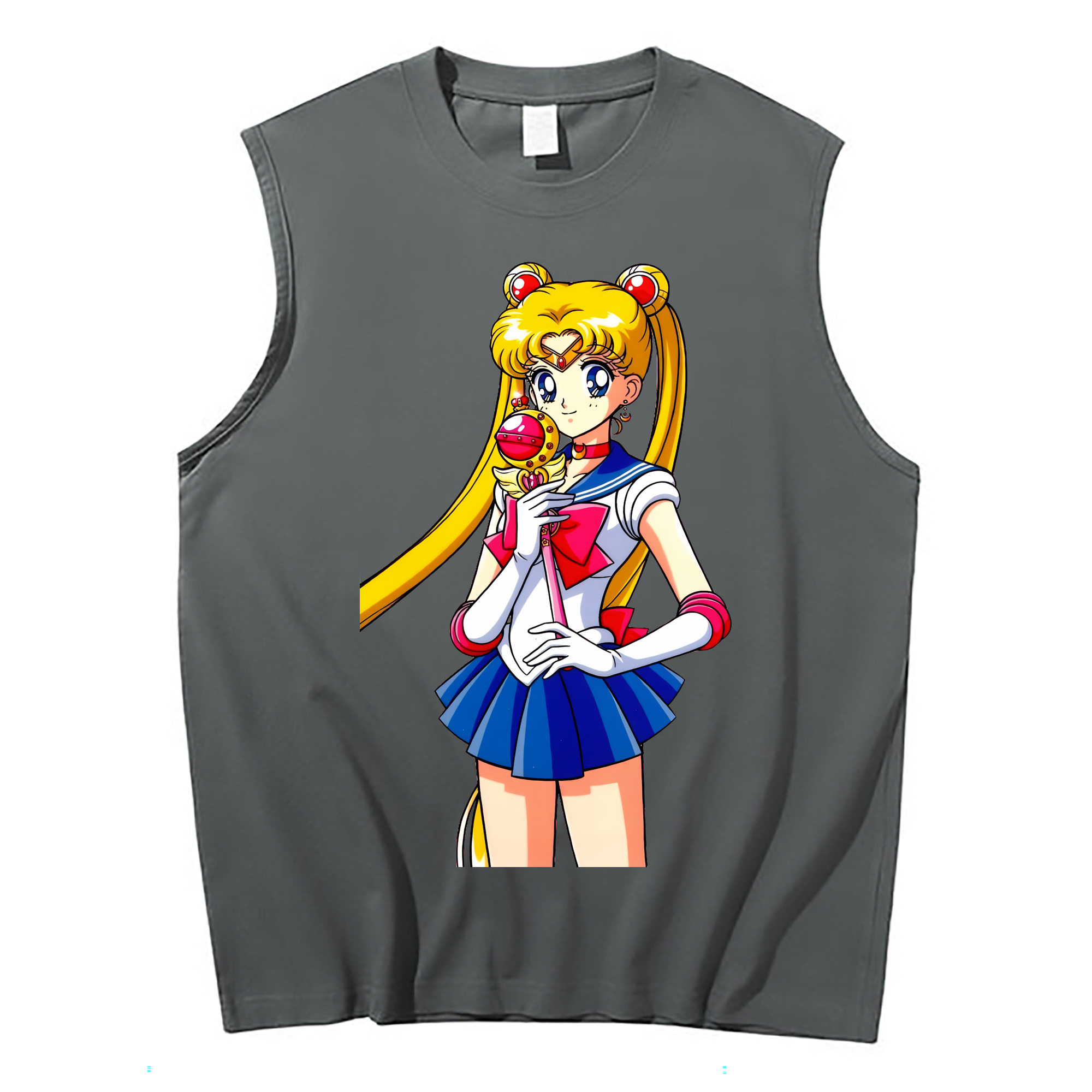 （画像用） 美少女戦士セーラームーン 月野 うさぎ つきの うさぎ Sailor Moon Tsukino Usagi コットン100％タンクトップ（フロントプリント）